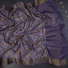 Semi Raw Silk Purple Floral Printed Saree