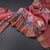 Semi Raw Silk Reddish Pink Floral Printed Saree