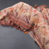 Semi Linen Light Peach Floral Printed Saree
