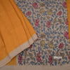 Semi Linen Mango Yellow Printed Saree 02