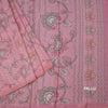 Semi Raw Silk Pink Printed Saree With Floral Creeper Design