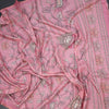 Semi Raw Silk Pink Printed Saree With Floral Creeper Design