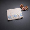 Raw Silk Cream Saree With Zari Stripes And Thread Border 02