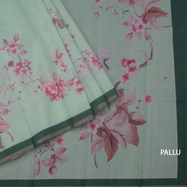Kota Mint Green Floral Printed Saree