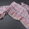 Raw Silk Lavender Printed Saree With Thread Border