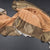Tussar Peach Saree With Zari Buttas And Peacock Border