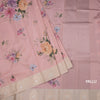 Satin Silk Peach Floral Printed Saree