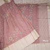 Satin Silk Light Peach Floral Printed Saree