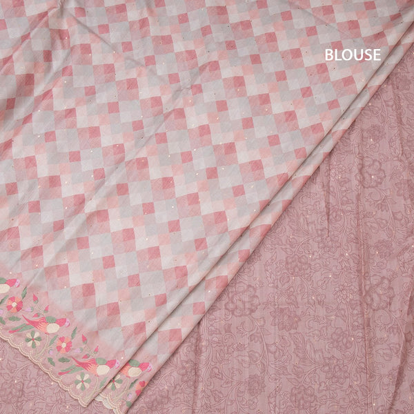Raw Silk Multi Colour Printed Saree With Thread Border 05