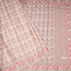 Raw Silk Light Brown Printed Saree With Thread Border