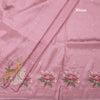 Raw Silk Onion Pink Saree With Thread Buttas And Cut Work Border