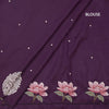 Raw Silk Dark Purple Saree With Thread Buttas And Cut Work Border