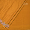 Raw Silk Mustard Yellow Zari Checked Saree And Thread Border