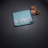 Raw Silk Sky Blue Zari Stripes Saree With Thread Border