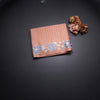 Raw Silk Peach Zari Stripes Saree With Thread Border