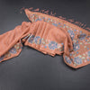 Raw Silk Peach Zari Stripes Saree With Thread Border