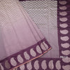 Semi Linen Cream Zig Zag Printed Saree And Zari Thread Border 02