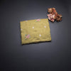 Linen Lemon Green Borderless Thread Work Saree