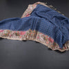 Raw Silk Blue Zari Checked Saree And Thread Border