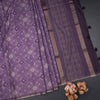 Semi Raw Silk Purple Printed Saree 02