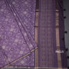Semi Raw Silk Purple Printed Saree 02