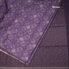 Semi Raw Silk Purple Printed Saree 02