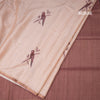 Raw Silk Light Peach Parrot Printed Saree And Ribbon Border