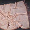 Raw Silk Light Peach Parrot Printed Saree And Ribbon Border