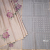Raw Silk Cream Floral Printed And Ribbon Border