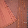 Linen Peach Floral Thread Work Saree