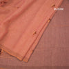 Linen Peach Floral Thread Work Saree
