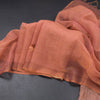 Linen Peach Floral Thread Work Saree