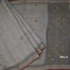 Linen Grey Floral Thread Work Saree