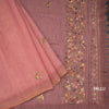 Linen Peach Floral Thread Work Saree 02