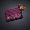 Raw Silk Magenta Purple Zari Stripes Saree And Thread Border 02