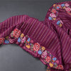 Raw Silk Magenta Purple Zari Stripes Saree And Thread Border 02