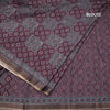 Raw Silk Maroon Printed Saree 02