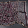 Raw Silk Maroon Printed Saree 02
