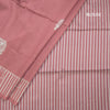 Semi Raw Silk Onion Pink Elephant Printed Saree And Stripes Border