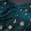Kota Teal Green Saree With Zari Buttas And Zari Border