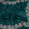 Raw Silk Peacock Green Saree With Thread Buttas And Cut Work Border