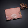 Raw Silk Peach Saree With Thread Buttas And Cut Work Border