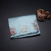 Raw Silk Sky Blue Saree With Thread Buttas And Cut Work Border