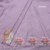 Raw Silk Lavender Saree With Thread Buttas And Cut Work Border