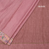Raw Silk Onion Pink Zari Stripes Saree And Thread Border