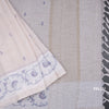 Linen Cream Floral Printed Saree 04