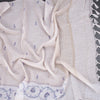 Linen Cream Floral Printed Saree 04