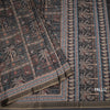 Raw Silk Dark Green Printed Saree