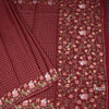 Raw Silk Maroon Zari Checked Saree And Thread Border 02