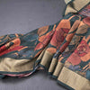 Tussar Dark Green Floral Printed Saree 02